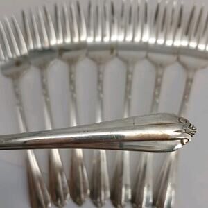 8X SF Rogers Starlight Salad Forks Silverplate International
